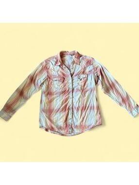 Vintage wrangler Plaid Snap-Up Shirt